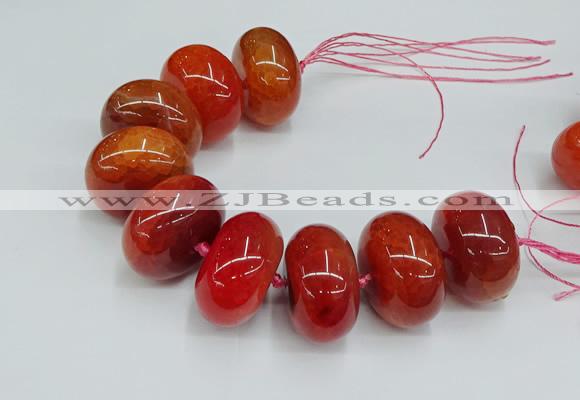 CAG9683 7.5 inches 20*35mm rondelle agate gemstone beads