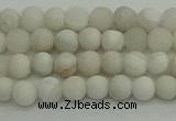 CAG9700 15.5 inches 4mm round matte grey agate beads wholesale