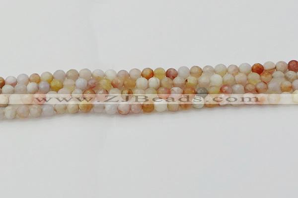 CAG9718 15.5 inches 4mm faceted round colorful agate beads