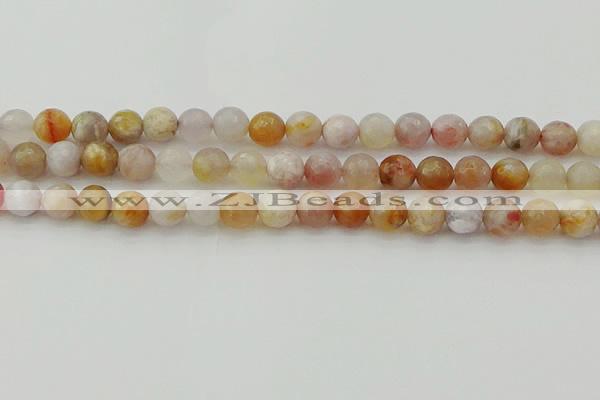 CAG9720 15.5 inches 8mm faceted round colorful agate beads wholesale