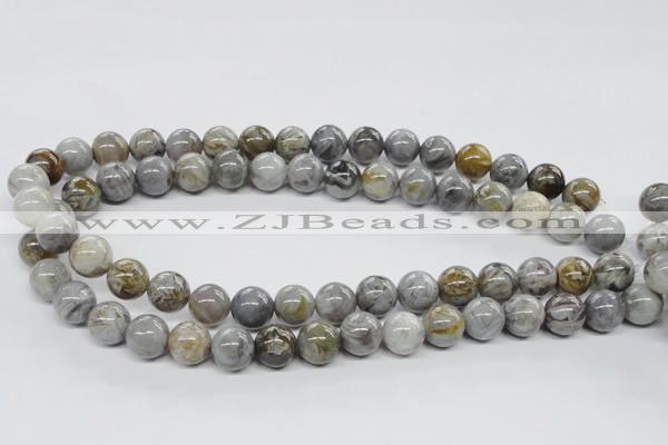 CAG974 15.5 inches 12mm round bamboo leaf agate gemstone beads