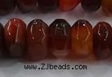 CAG9766 15.5 inches 8*16mm faceted rondelle agate gemstone beads