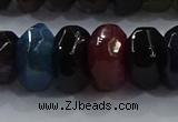 CAG9771 15.5 inches 8*16mm faceted rondelle agate gemstone beads