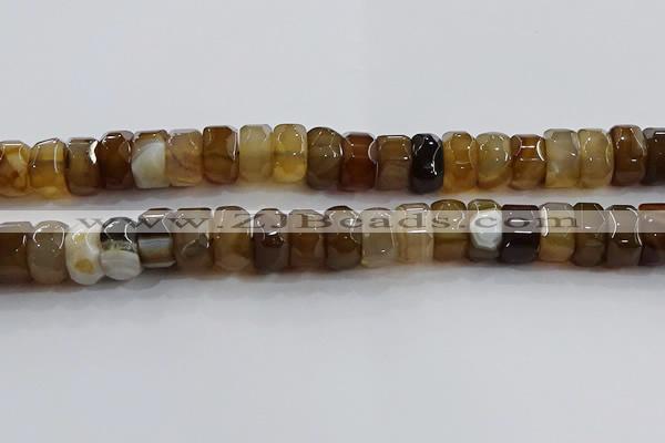 CAG9776 15.5 inches 8*16mm faceted rondelle agate gemstone beads