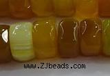 CAG9777 15.5 inches 8*16mm faceted rondelle agate gemstone beads