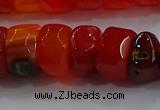 CAG9781 15.5 inches 8*16mm faceted rondelle agate gemstone beads