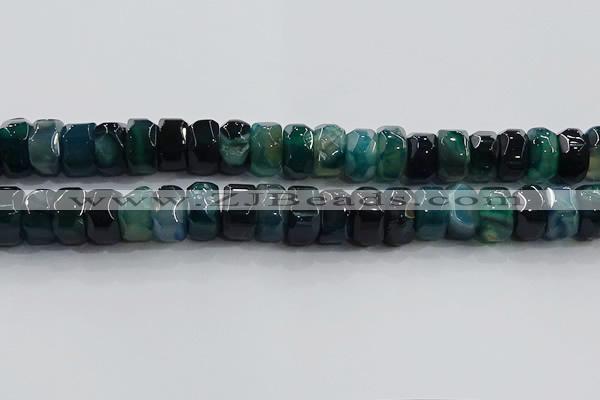 CAG9784 15.5 inches 8*16mm faceted rondelle agate gemstone beads