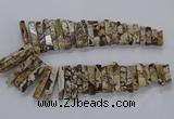 CAG9799 Top drilled 8*20mm - 10*48mm sticks ocean agate beads