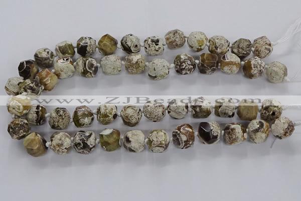 CAG9800 15.5 inches 12*14mm - 14*16mm faceted nuggets ocean agate beads