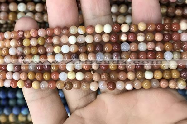 CAG9804 15.5 inches 4mm round wood agate beads wholesale