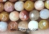 CAG9810 15.5 inches 4mm faceted round wood agate beads wholesale