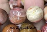 CAG9814 15.5 inches 12mm faceted round wood agate beads