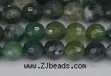 CAG9824 15.5 inches 6mm faceted round moss agate beads