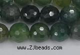 CAG9826 15.5 inches 10mm faceted round moss agate beads