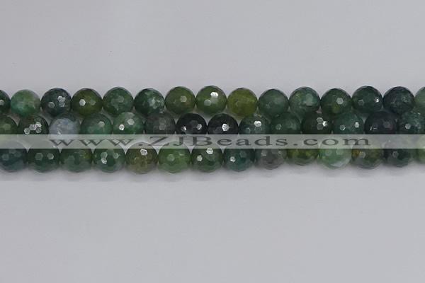 CAG9827 15.5 inches 12mm faceted round moss agate beads