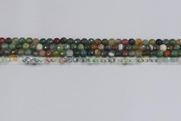 CAG9830 15.5 inches 4mm faceted round Indian agate beads