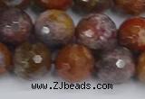 CAG9848 15.5 inches 10mm faceted round red moss agate beads