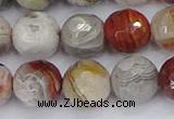 CAG9864 15.5 inches 12mm faceted round Mexican crazy lace agate beads