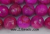 CAG9879 15.5 inches 12mm faceted round fuchsia crazy lace agate beads