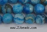 CAG9884 15.5 inches 8mm faceted round blue crazy lace agate beads