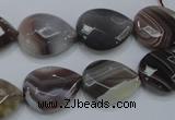 CAG989 15.5 inches 13*18mm faceted flat teardrop botswana agate beads