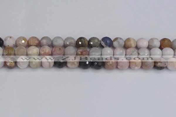 CAG9898 15.5 inches 8mm faceted round parrel dendrite agate beads