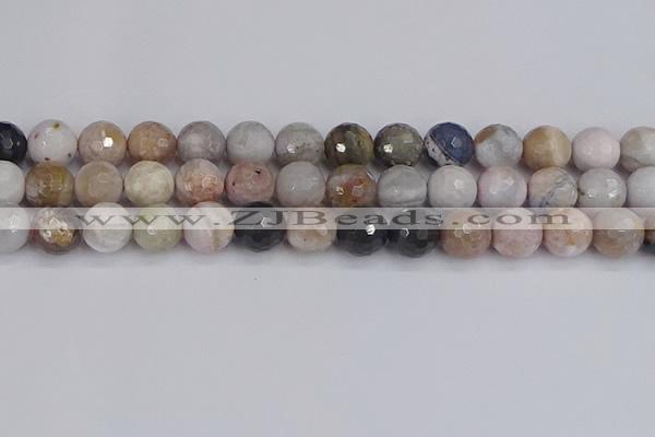 CAG9899 15.5 inches 10mm faceted round parrel dendrite agate beads