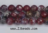 CAG9903 15.5 inches 4mm faceted round red lightning agate beads