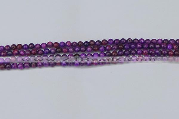 CAG9917 15.5 inches 4mm round purple crazy lace agate beads