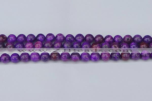 CAG9919 15.5 inches 8mm round purple crazy lace agate beads