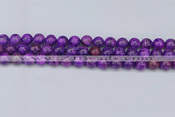 CAG9920 15.5 inches 10mm round purple crazy lace agate beads