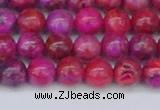CAG9925 15.5 inches 6mm round fuchsia crazy lace agate beads