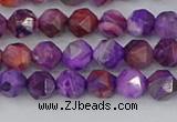 CAG9945 15.5 inches 6mm faceted nuggets purple crazy lace agate beads