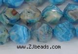 CAG9959 15.5 inches 10mm faceted nuggets blue crazy lace agate beads