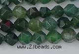 CAG9969 15.5 inches 6mm faceted nuggets moss agate beads