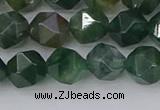 CAG9970 15.5 inches 8mm faceted nuggets moss agate beads