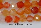 CAG9975 15.5 inches 6mm faceted nuggets red agate beads