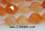CAG9977 15.5 inches 10mm faceted nuggets red agate beads