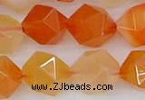 CAG9978 15.5 inches 12mm faceted nuggets red agate beads