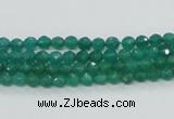 CAJ01 15.5 inches 4mm faceted round green aventurine jade beads