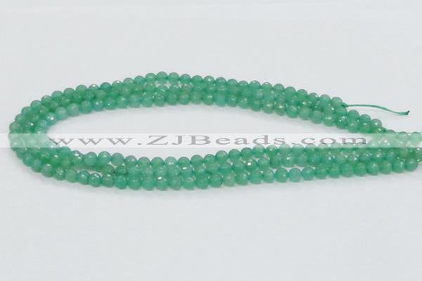 CAJ02 15.5 inches 6mm faceted round green aventurine jade beads