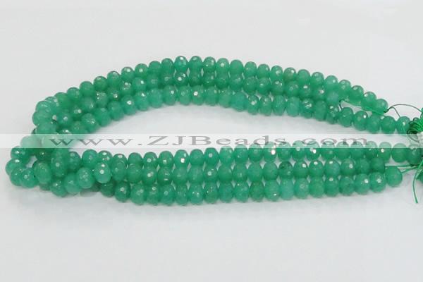 CAJ09 15.5 inches 7*10mm faceted rondelle green aventurine jade beads
