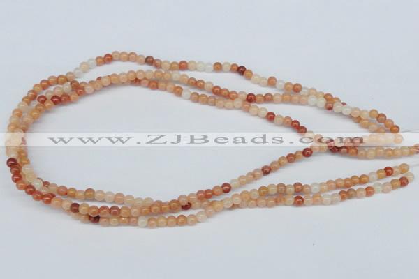 CAJ101 15.5 inches 4mm round red aventurine jade beads wholesale