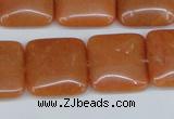 CAJ156 15.5 inches 20*20mm square red aventurine jade beads