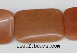 CAJ160 15.5 inches 25*35mm rectangle red aventurine jade beads