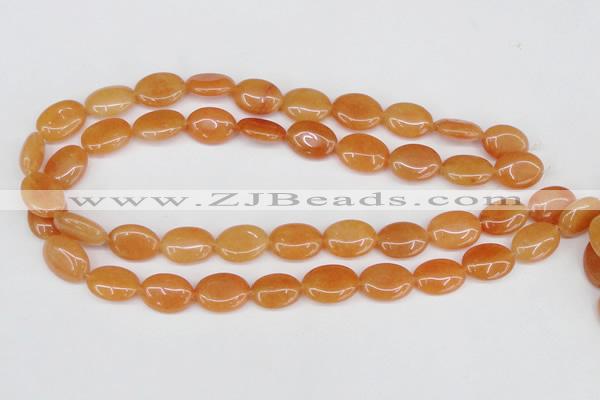 CAJ161 15.5 inches 13*18mm oval red aventurine jade beads