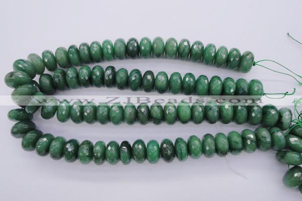 CAJ19 15.5 inches 9*18mm faceted rondelle green aventurine beads