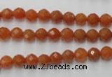 CAJ361 15.5 inches 6mm faceted round red aventurine beads wholesale