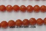 CAJ362 15.5 inches 8mm faceted round red aventurine beads wholesale