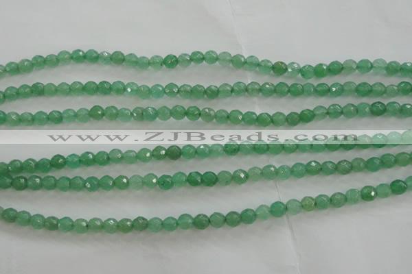 CAJ409 15.5 inches 4mm faceted round green aventurine beads